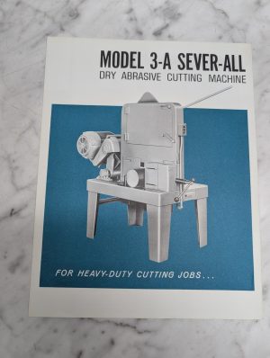 Sever-All Model 3-A Dry Abrasive Cutting Machine Sales Brochure Literature