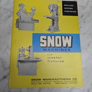 Snow Machines Master Fixtures Drilling Tapping Theading Sales Catalog Sn 400