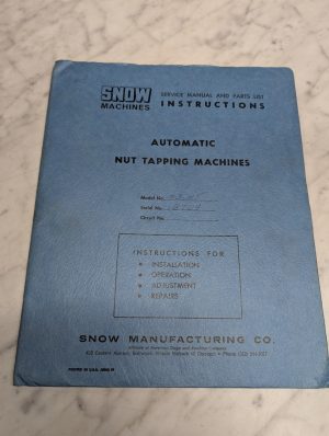 Snow Machines Service Manual Parts List Catalog Book Automatic Nut Tapping 3-Nt