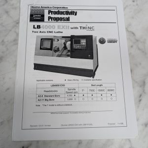 Okuma Productivity Proposal Lb4000 Exii Thinc Sales Inforomation Literature