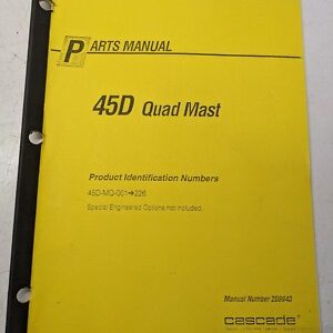 Landoll Cascade Parts List Book Manual 45D Quad Mast Fork Lift Truck 1993 208943