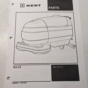 Kent Spare Parts List Book Manual Ka-33 1998 Floor Scrubber