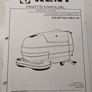 Kent Spare Service Parts List Book Manual Ka-27 1996 Floor Durascrub Scrubbervac