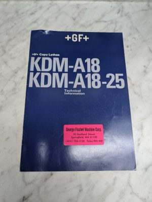 New Britain Machine +Gf+ Copying Lathe Type Kdm Technical Information Brochure