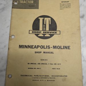 I&T Shop Service Tractor Manual Mm-11 Minneapolis Moline Ub Uts Special M5 G Vi