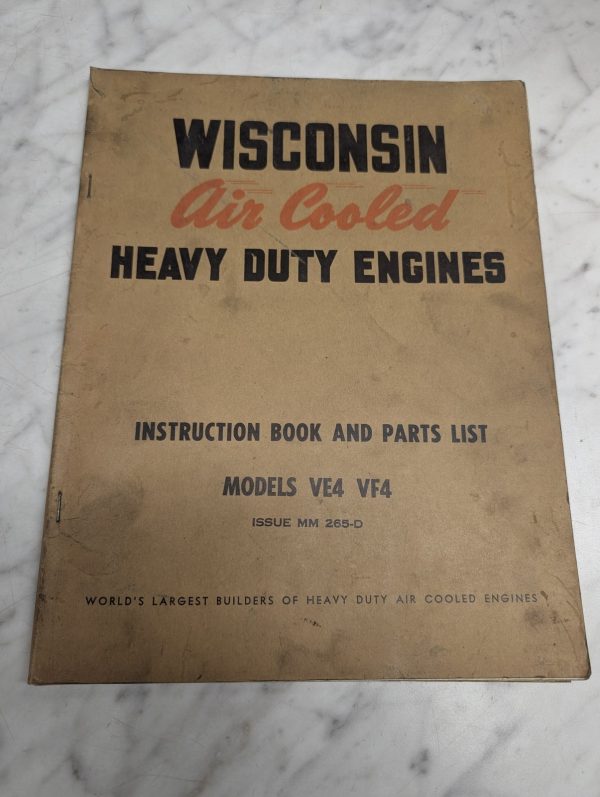 Wisconsin Engine Model X Wisconsin Engines Instruction Manual Parts List Model Ve4 Vf4 Repair ...