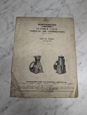 Worthington Feather Valve Vertical Air Compressors List Of Parts H-620-E14B