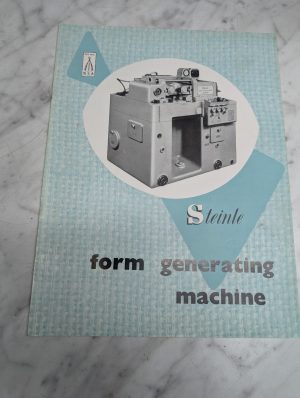 Steinle Form Generating Machine Sales Literature Information Specs Brochure