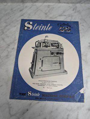 Steinle Centerless Generating Machine Sales Literature Information Brochure