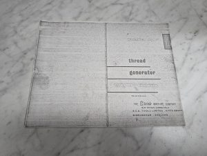 Steinle #1 Thread Generator Operators Handbook Manual Machine Tool Company