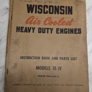 Wisconsin Engines Instruction Manual Parts List Book Model Te-Tf Mm-249-C
