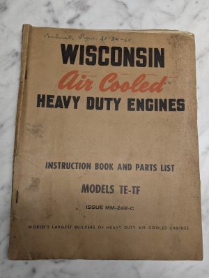 Wisconsin Engines Instruction Manual Parts List Book Model Te-Tf Mm-249-C