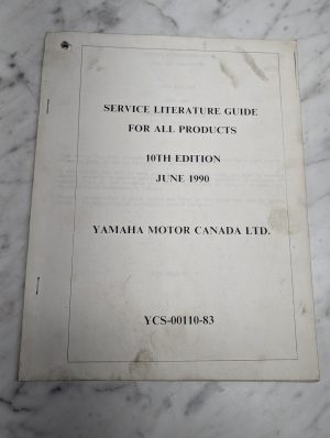 Yamaha Motor Service Literature Guide All Products 10Th 1990 Manual Reference