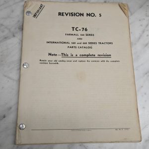 International Ih Farmall 560 Series 660 Tractors Parts List Catalog Manual Tc-76