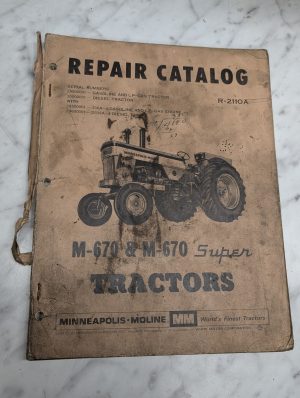 Minneapolis Moline Repair Parts List Catalog Manual R-2110A M-670 Super Tractors