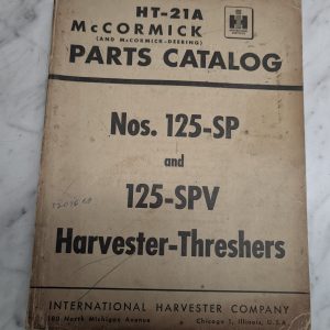 International Mccormick Parts Catalog Manual #125-Spv Thresher Harvester Ht-21A