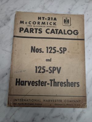International Mccormick Parts Catalog Manual #125-Spv Thresher Harvester Ht-21A