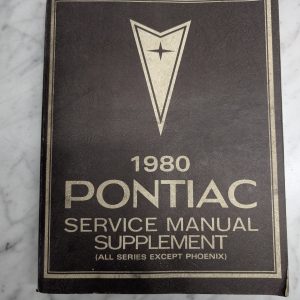 Supplement Service Manual Pontiac 1980 All Series Gm General Motors Shop Book