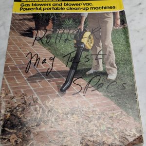 Mcculloch Gas Blowers & Vac Sales Literature Service Bulletin C-44 Brochure