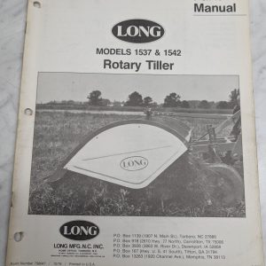 Long Parts List Catalog Manual Models 1537 1542 Rotary Tiller 1976 756047