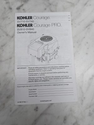Kohler Courage Sv710 Sv810 Sv740 Sv840 Owners Operators Manual Engine