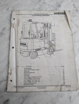 Hyster Illustrated Parts List Catalog Manual E45Xm E55Xm E60Xm E65Xm 1994 F108