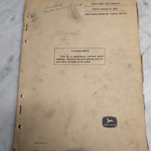 John Deere Tractor Model 5010 Series Parts List Catalog Manual Pc-803 1968 Jd