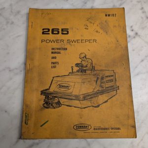 Tennant Power Sweeper 265 Model Instruction Manual Parts List Book Catalog Mm102