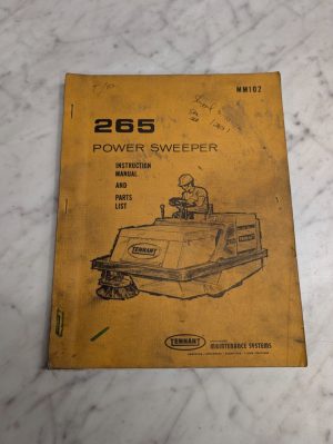 Tennant Power Sweeper 265 Model Instruction Manual Parts List Book Catalog Mm102