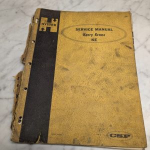 Incomplete! ~ Hyster Ke Karry Krane Service Repair Overhaul Manual Crane Truck