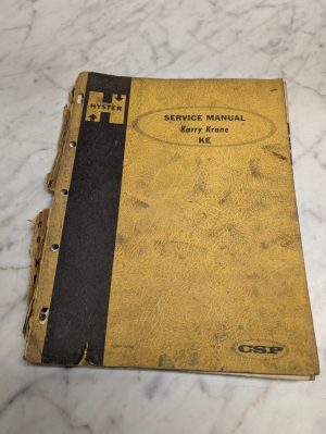 Incomplete! ~ Hyster Ke Karry Krane Service Repair Overhaul Manual Crane Truck