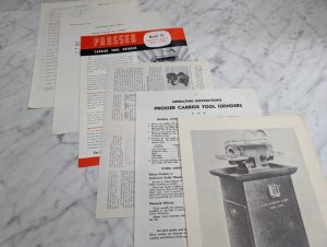 Prosser Carbide Tool Grinder Ee Wet Operating Instruction Information Lot