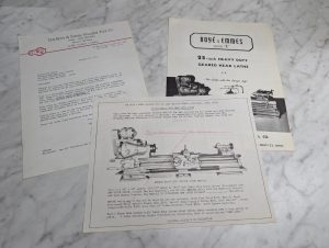 Boye & Emmes Machine Tool Model E Lathe Sales Information Brochure Literature
