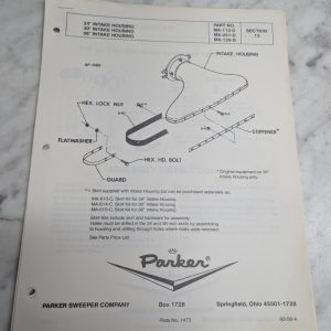 Parker Sweeper Company Section 13 Information Service Manual
