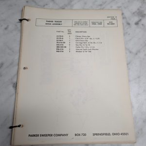 Parker Sweeper Company Section 13 Information Service Manual Pages