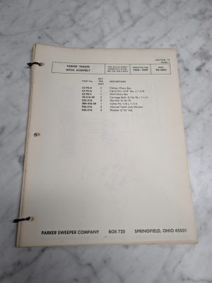 Parker Sweeper Company Section 13 Information Service Manual Pages