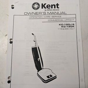 Kent Owners Manual Parts List Book Duravac Kc 120 J K 1998 Upright Vacuum