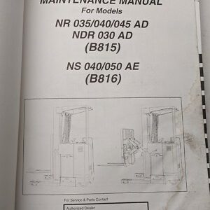 Yale Fork Lift Truck Maintenance Manual Nr Ndr Ns 030 035 040 045 050 Ad Ae 1998