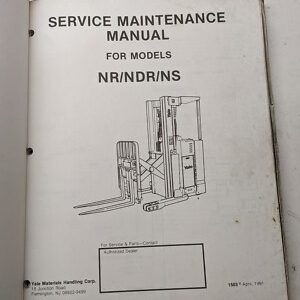 Yale Forklift Truck Maintenance Manual Nr Ndr Ns 030 035 040 045 050 Ab Bb Ac 91