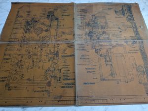 Heald Machine Tool Feed Box Engineering Drawing Diagram Blue Print #U-9125