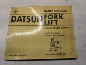 Nissan Datsun Fork Lift Truck Parts List Book Catalog Manual Bo2 1979 Series