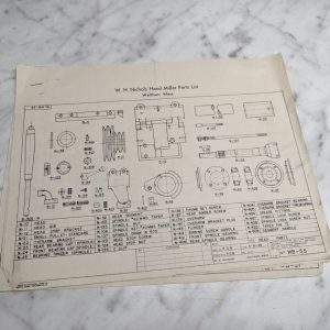Nichols Hand Miller Parts List Pages Drawings Information Machine Tool
