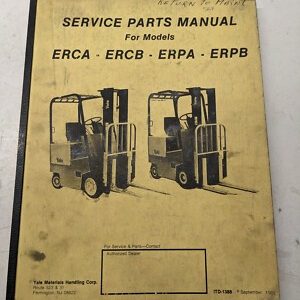 Yale Fork Lift Truck Service Parts Manual List Book Erca Ercb Erpa Erpb 1985