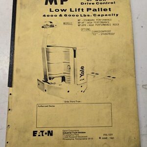 Yale Fork Lift Truck Operators Manual Parts List Mp Hpr 1983