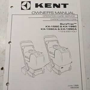 Kent Owners Operation Maintenance Manual Parts List Book Duratrac Kx 15 19 Sca