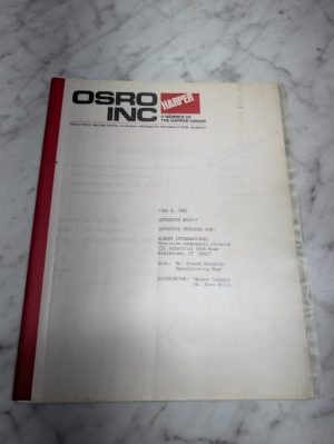 Osro Harper Machine Tool 1982 Quotation Burr Removal Sales Literature