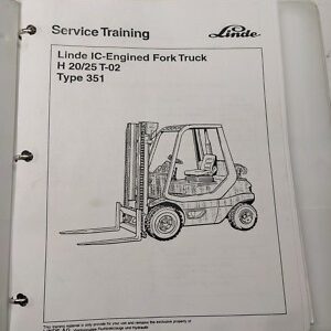 Linde Service Training Manual Fork Lift Truck H 20 25 T-02 Type 351 2001