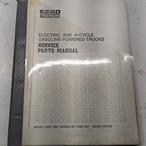 Ezgo Textron Service Parts Manual 1993 List Gxt Gxi 300 500 804 Tuff1 Forklift