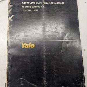 Yale Parts List Maintenance Manual Mp 30 Mpb 30 40 Ab 1988 Fork Lift Truck