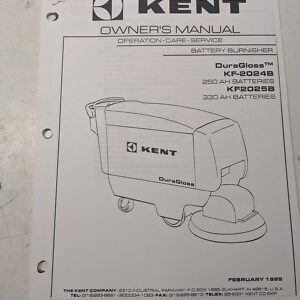 Kent Owners Maintenance Manual Parts List Book Kf-2024 2025 B Duragloss 1995